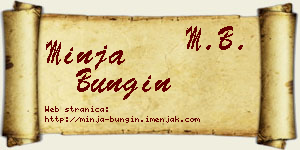 Minja Bungin vizit kartica